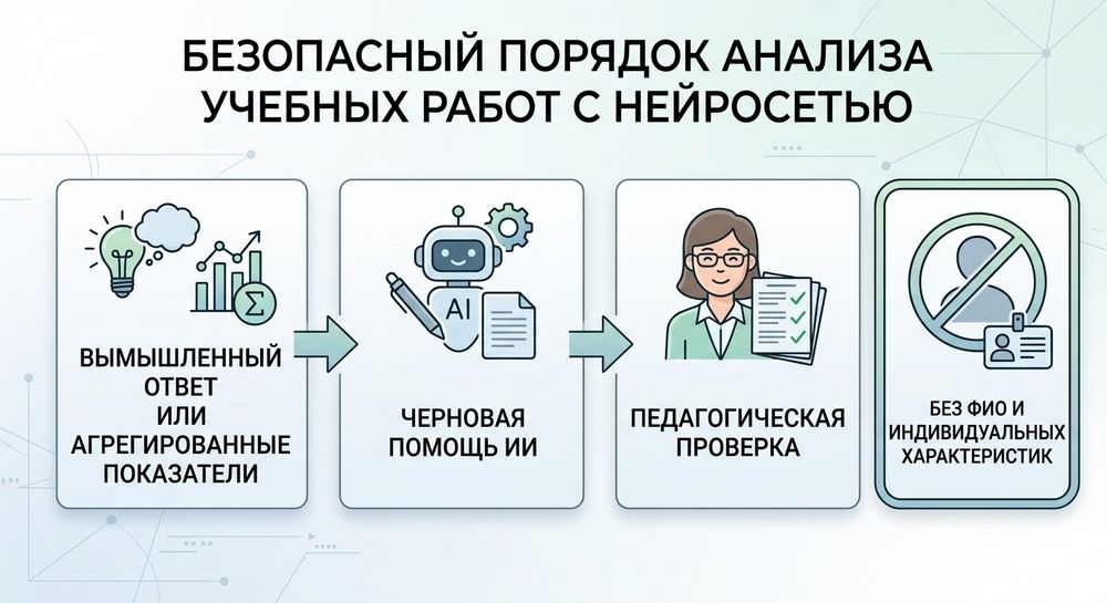 Безопасный порядок анализа учебных работ с нейросетью